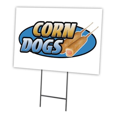 Signmission Corn Dogs Yard Sign & Stake outdoor plastic coroplast window, C-1824-DS-Corn Dogs C-1824-DS-Corn Dogs